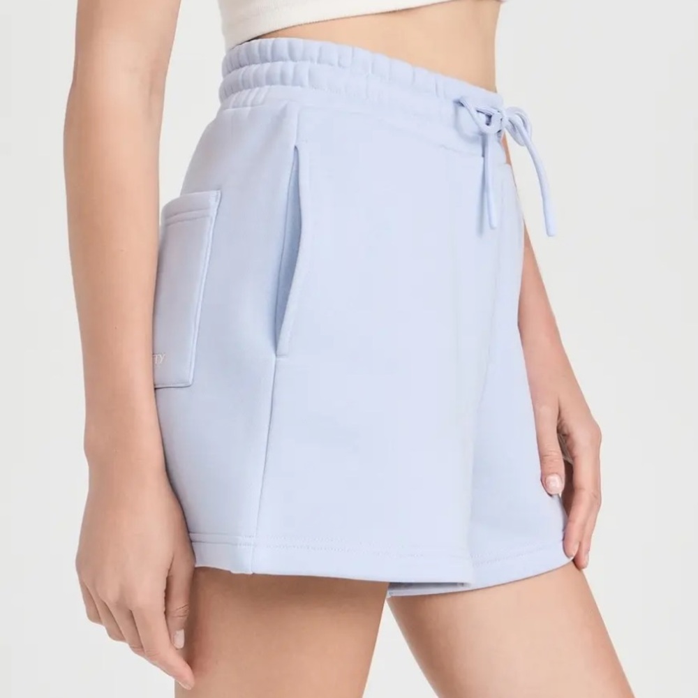 Sweaty Betty ‘Elevated Short’ High Rise Cotton Fleece Salt Blue Pocket, Sz S NWT - Picture 3 of 14